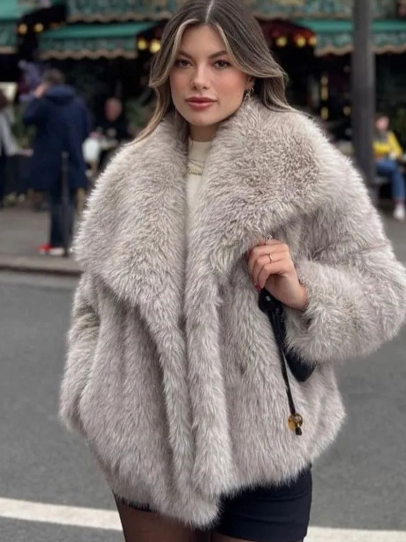 Fluffy Faux Fur Coat