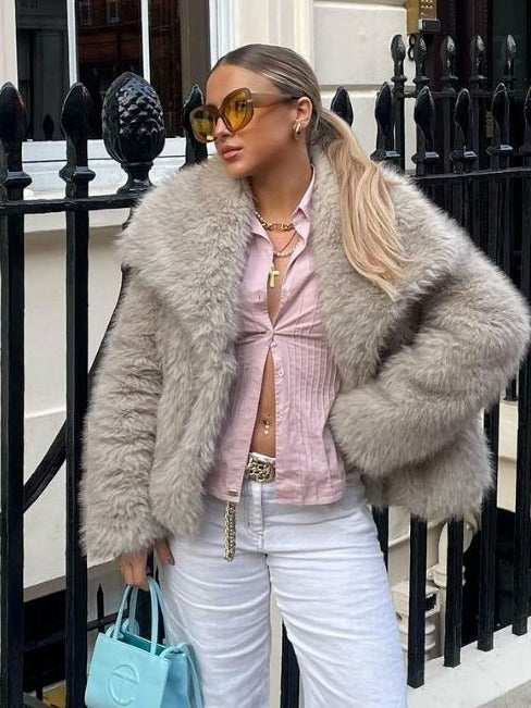 Fluffy Faux Fur Coat
