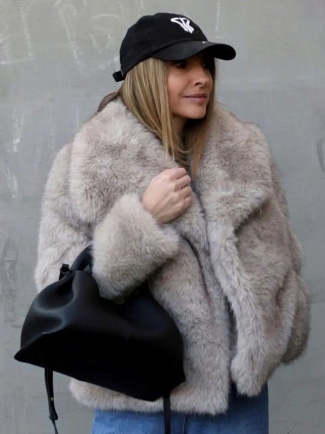 Fluffy Faux Fur Coat