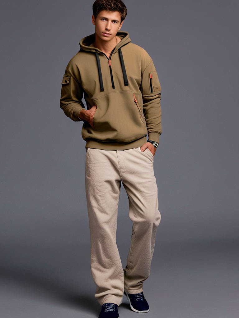 Cotton Dropped Shoulder Hoodie
