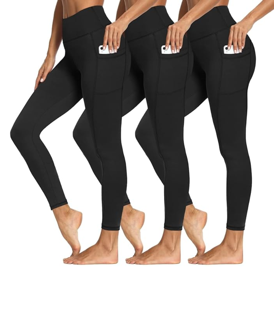 3 PACK TUMMY CONTROL LEGGING WITH POCKETS