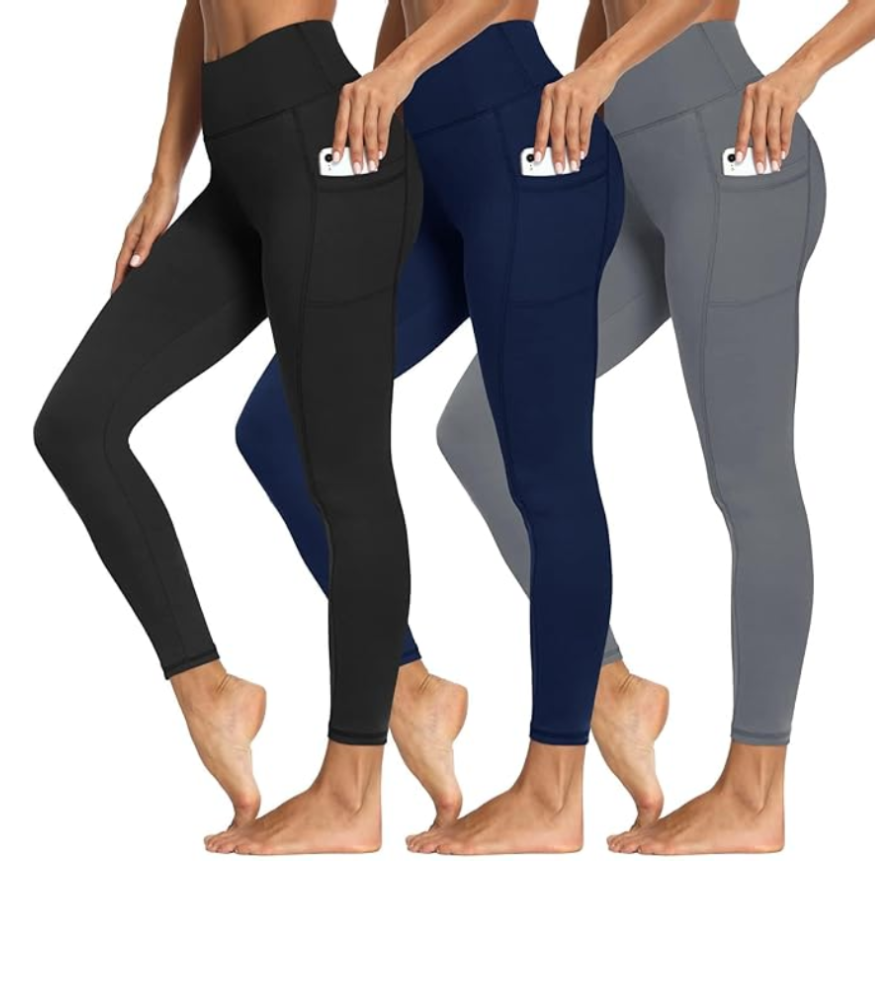 3 PACK TUMMY CONTROL LEGGING WITH POCKETS