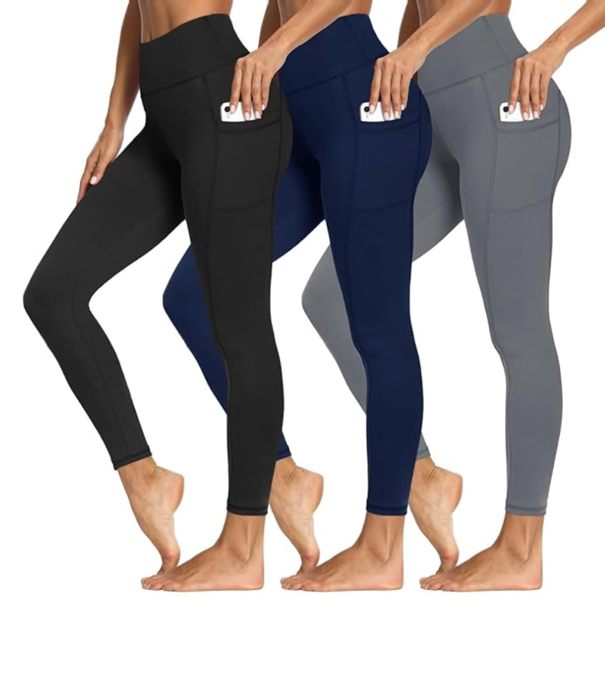 3 Pack Tummy Control Leggings with Pockets 3