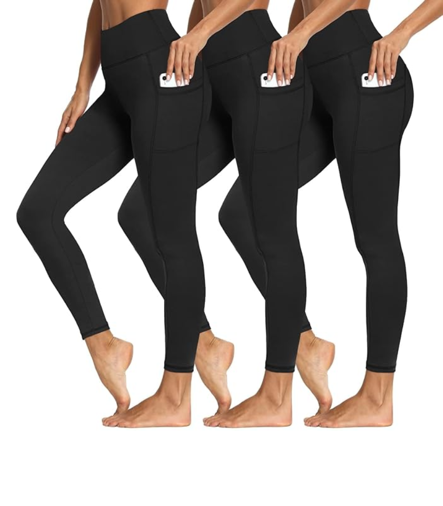 3 Pack Tummy Control Leggings with Pockets B