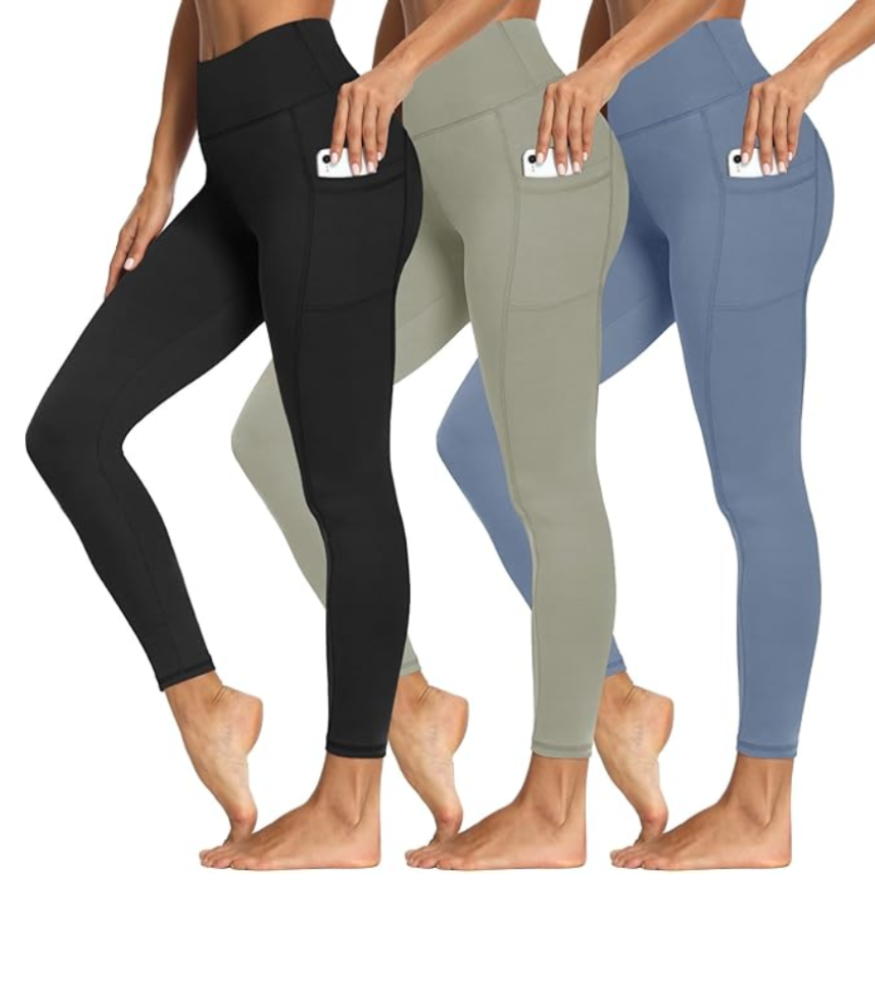 3 Pack Tummy Control Leggings with Pockets BBB