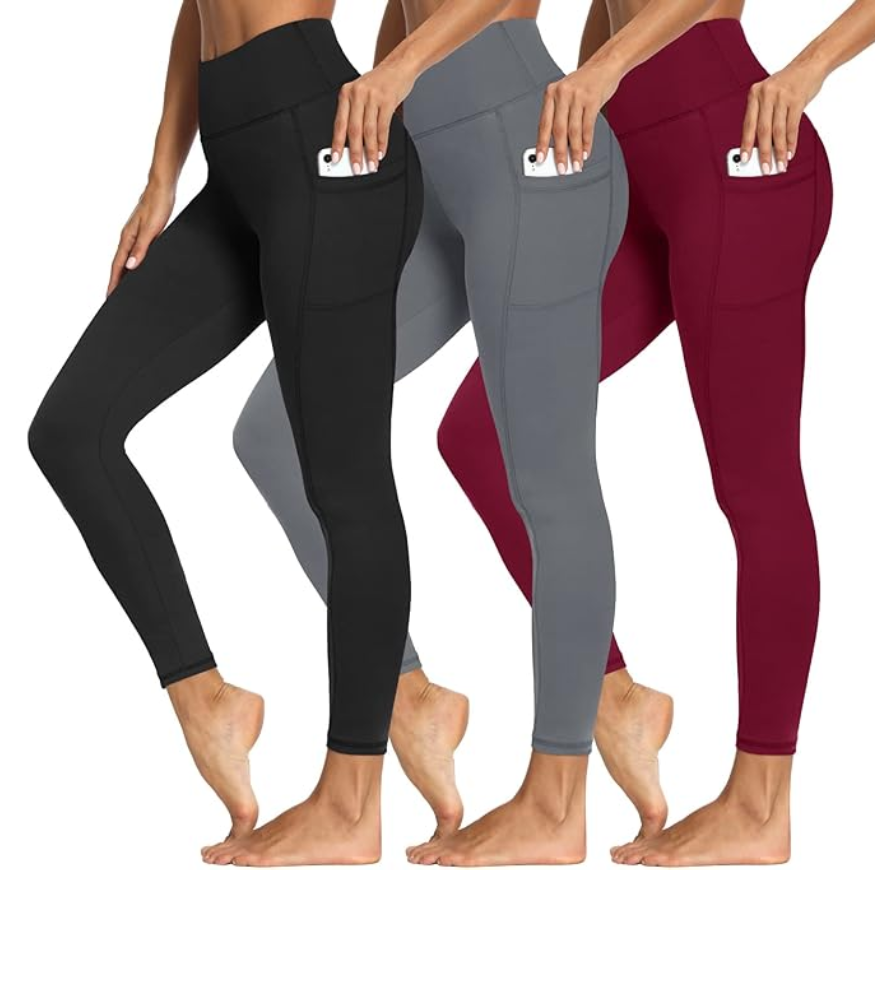 3 PACK TUMMY CONTROL LEGGING WITH POCKETS